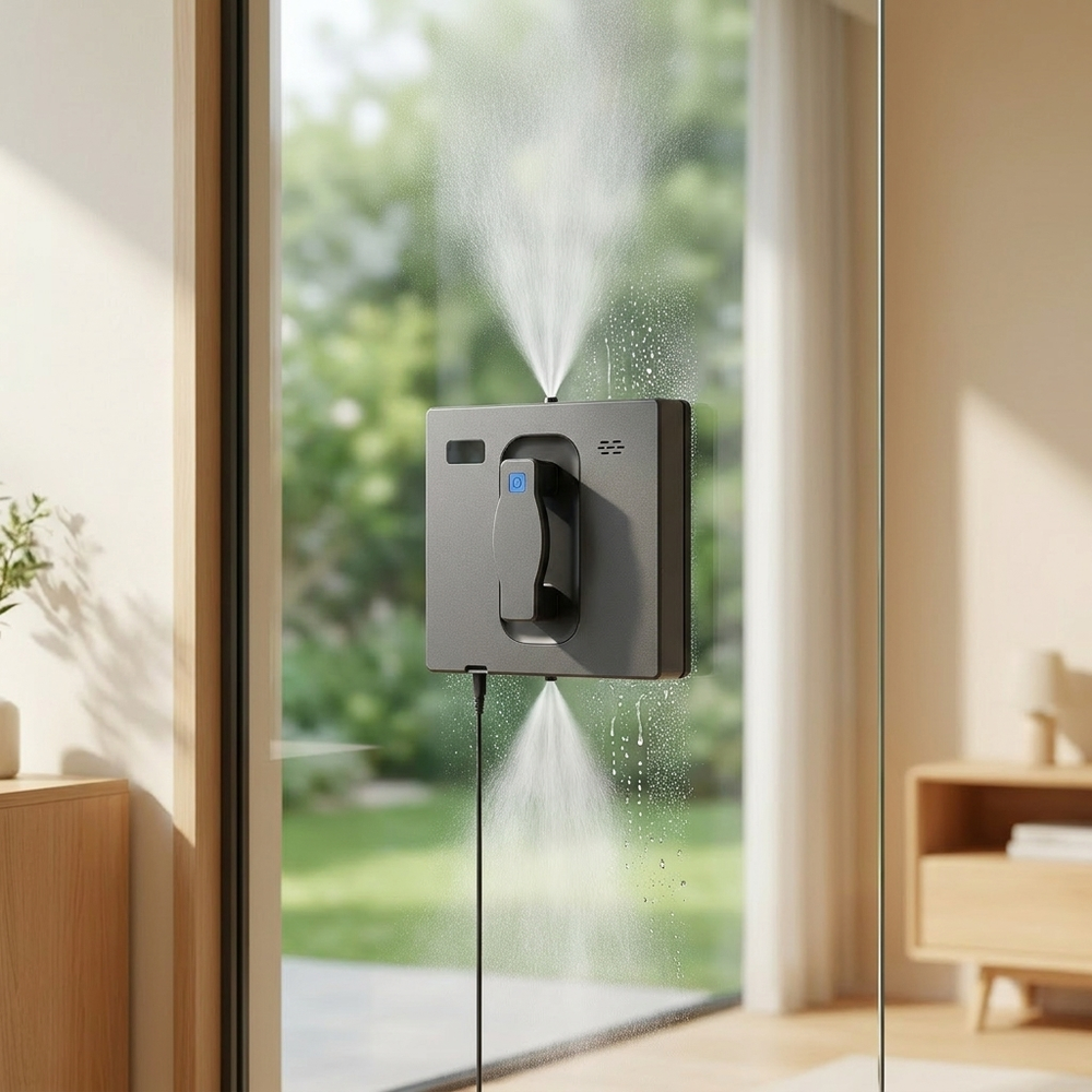 Il humidifie la vitre tout seul